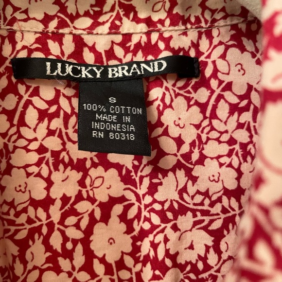 Lucky Brand Floral Print Cotton Button Down Shirt Size Small - Picture 3 of 7